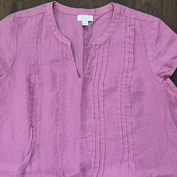 J.‎ Jill Love Linen Camellia Dress Womens Medium Trad Wife Minimalist Pockets - Picture 4 of 9